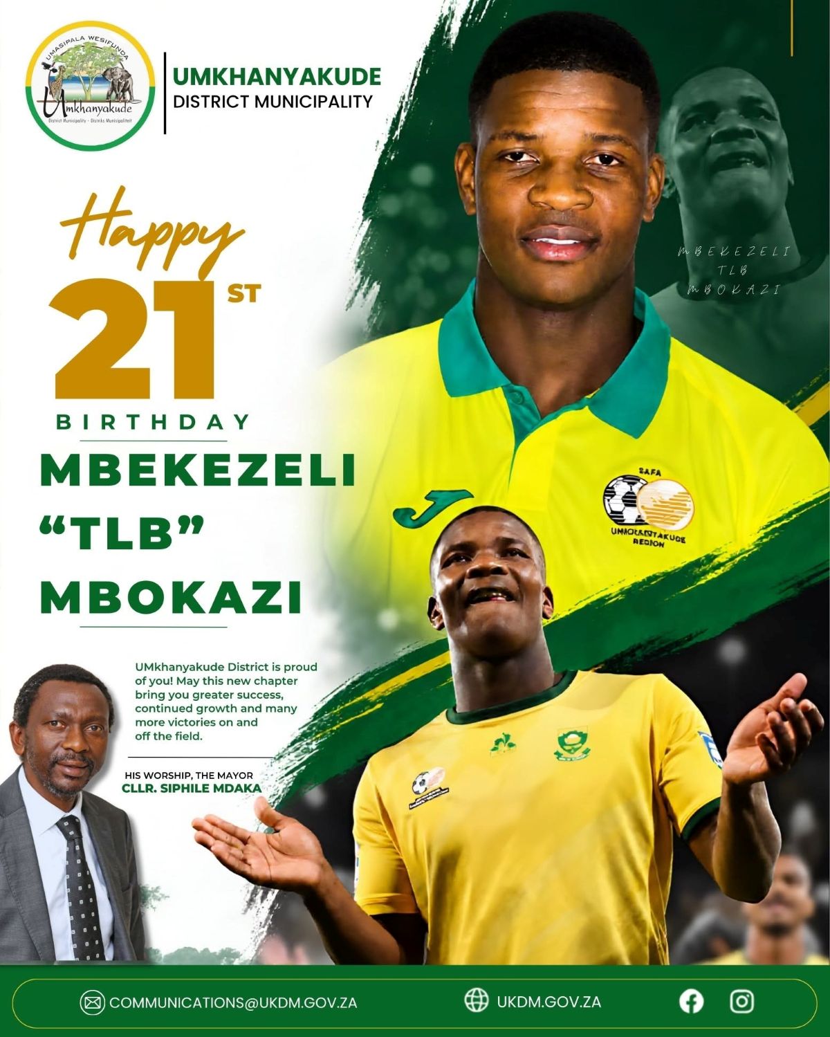 mayor mdaka celebrates mbekezeli tlb mbokazi 21 years milestone